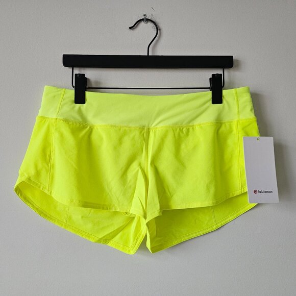 NWT LULULEMON HIYE Highlight Yellow Speed Up LR 2.5" Lined Shorts 10 - Picture 1 of 8